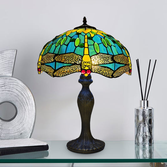 Tiffany Table Lamp Handcrafted 16 inch Stained Glass Lamp Shades Antique Design Stunning Quality Desk Lamp for Living Room Bedroom Bedside Lamps Coffee Table