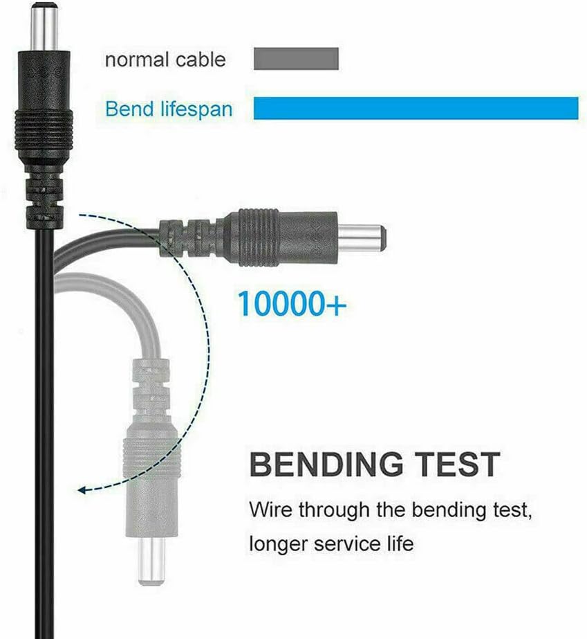 Auroh 5 Meter CCTV 2.1 x 5.5mm DC 12V Power Extension Cable Black Male to Female, Power Supply Adapter Extender Cord for CCTV Security Cameras, DVRs, LED Strips, Routers