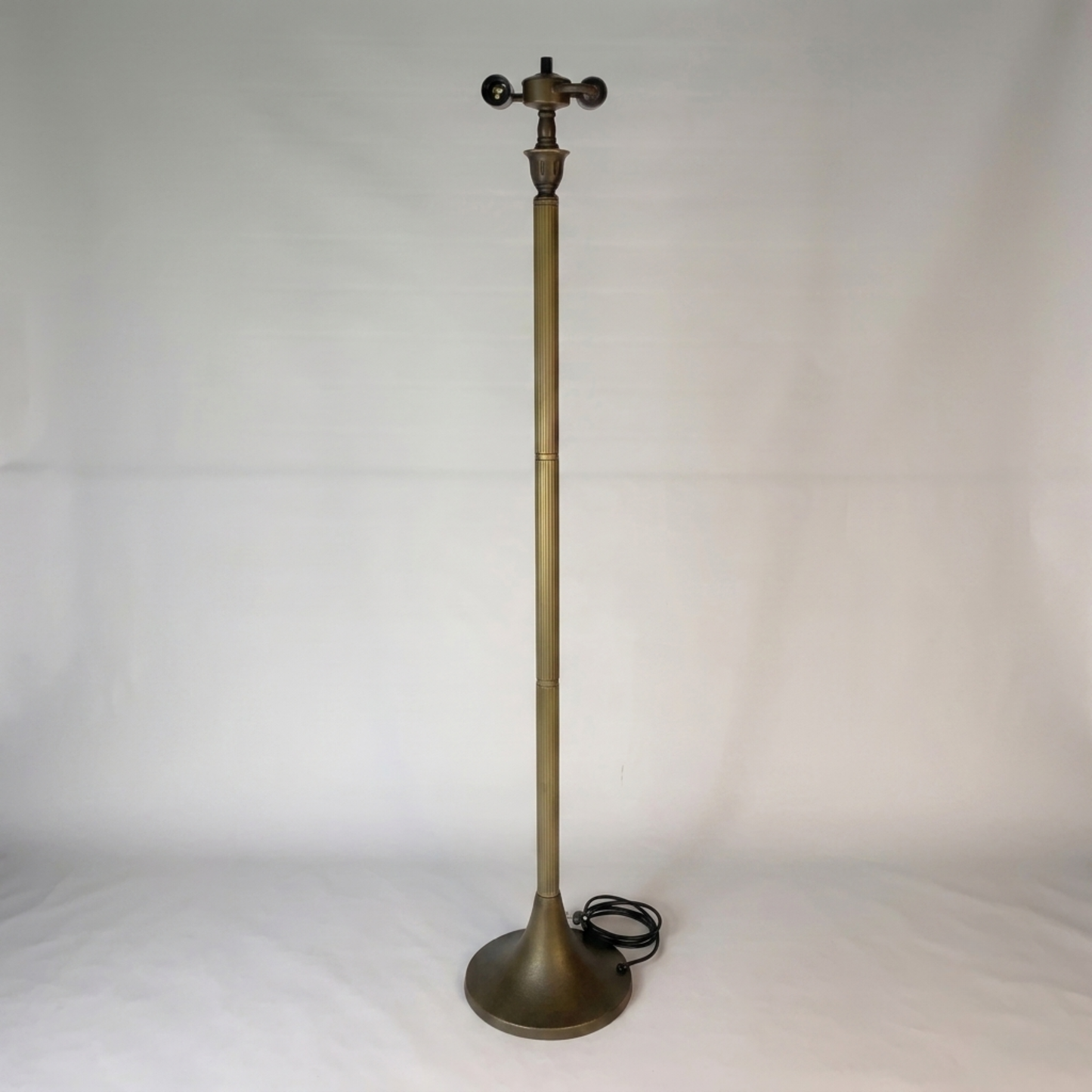 Floor Lamp Base with 2x E27 Bulb Holders, Fit for 10, 12, 16 Inch Tiffany Style Lampshades, Dark Bronze Finish