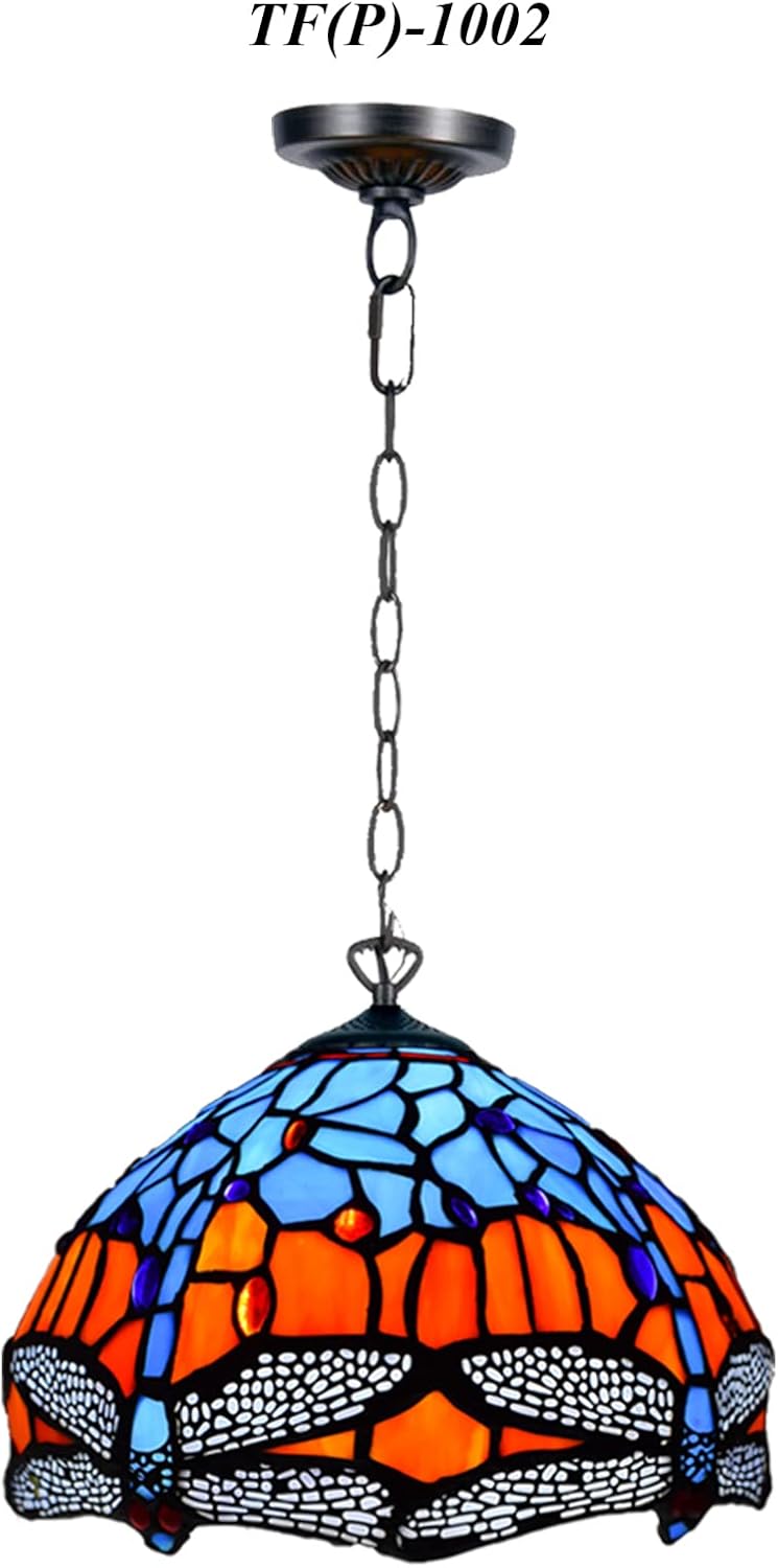 10 inch Tiffany Lamp Shades Antique Style Handcrafted Stained Glass Shades | 3-in-1 Multi-Purpose Shade for Table Lamps, Ceiling Lamps, Pendant Lamps (1002)