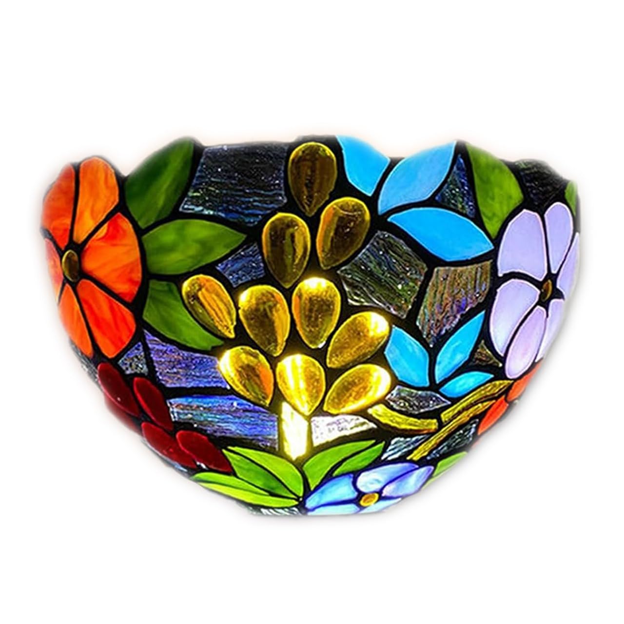 Tiffany Wall Lamp 12 inch Handcrafted Stained Glass Lamp Shades Antique Design for Living Room Lounge Hallway