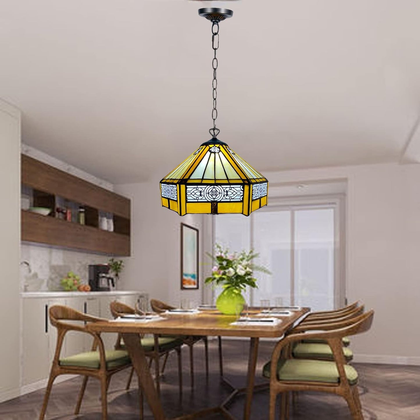 10 inch Tiffany Lamp Shades Antique Style Handcrafted Stained Glass Shades | 3-in-1 Multi-Purpose Shade for Table Lamps, Ceiling Lamps, Pendant Lamps (1005)