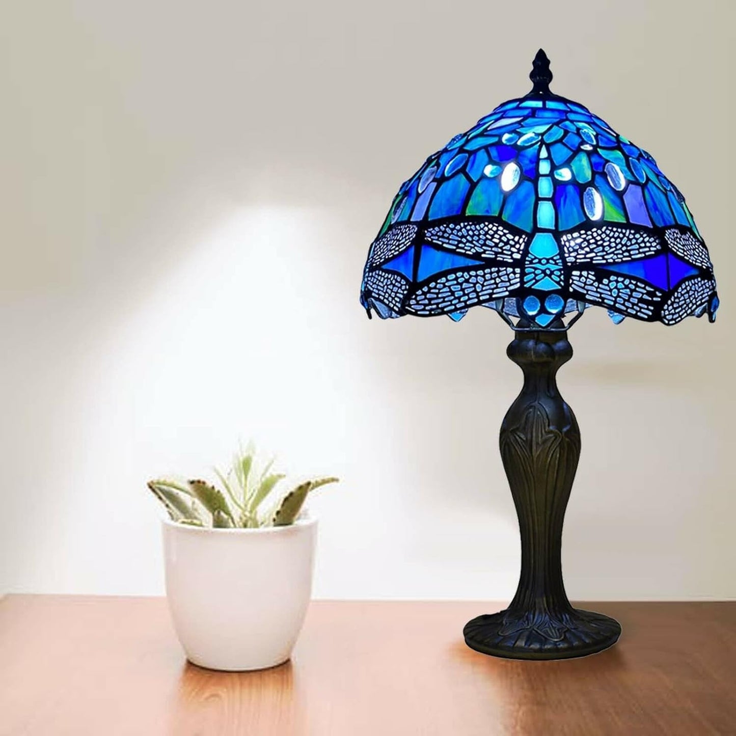 10 inch Tiffany Lamp Shades Antique Style Handcrafted Stained Glass Shades | 3-in-1 Multi-Purpose Shade for Table Lamps, Ceiling Lamps, Pendant Lamps (1007)
