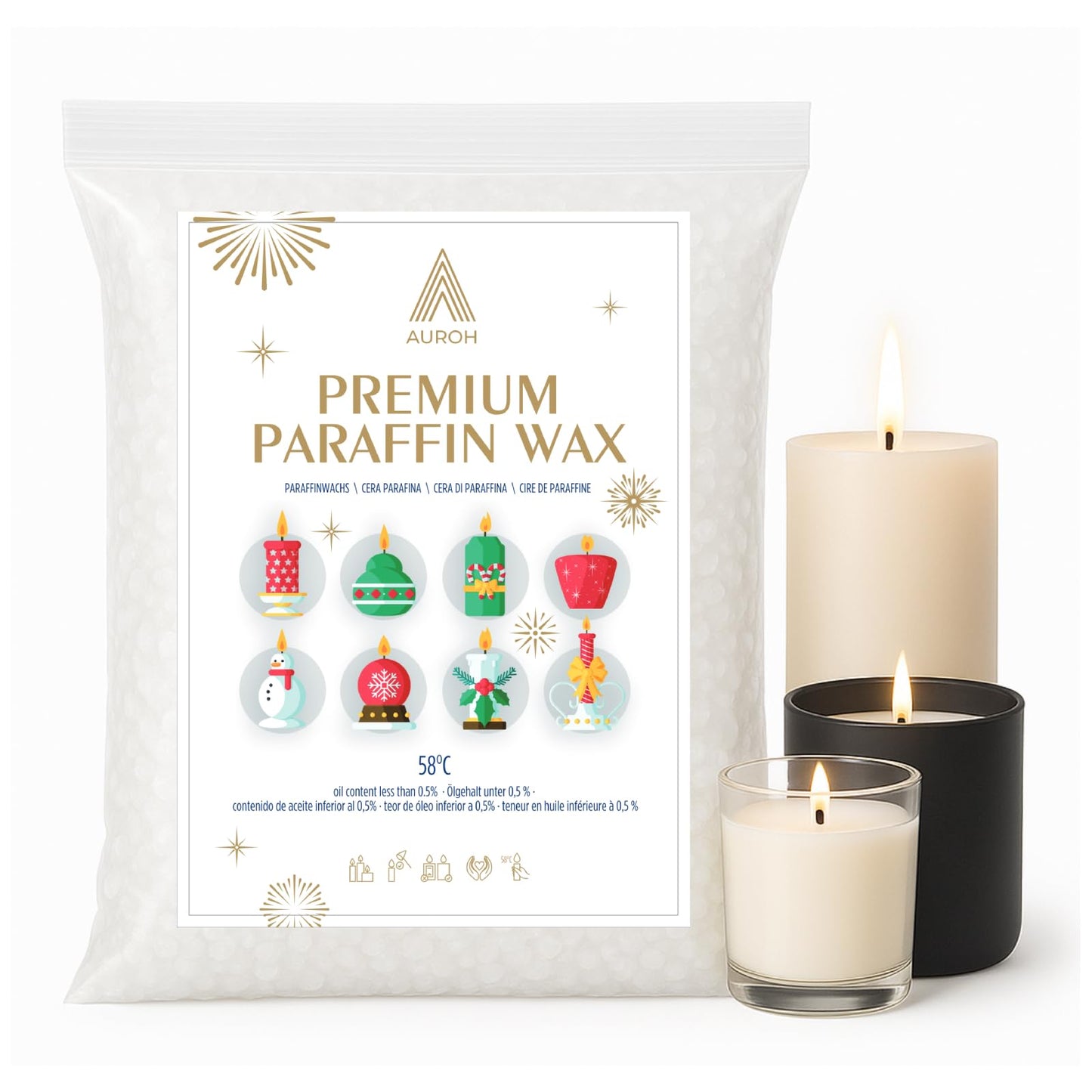 Paraffin Wax pellets for Candles by Auroh - 5kg