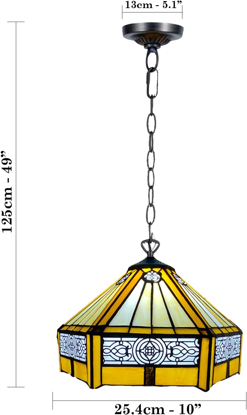 Tiffany Pendant Lamps Handcrafted Stained Glass Lamp Shades Stunning Quality Antique Design Pendant Light for Living Room Bedroom Lounge Hallway (P-1005)
