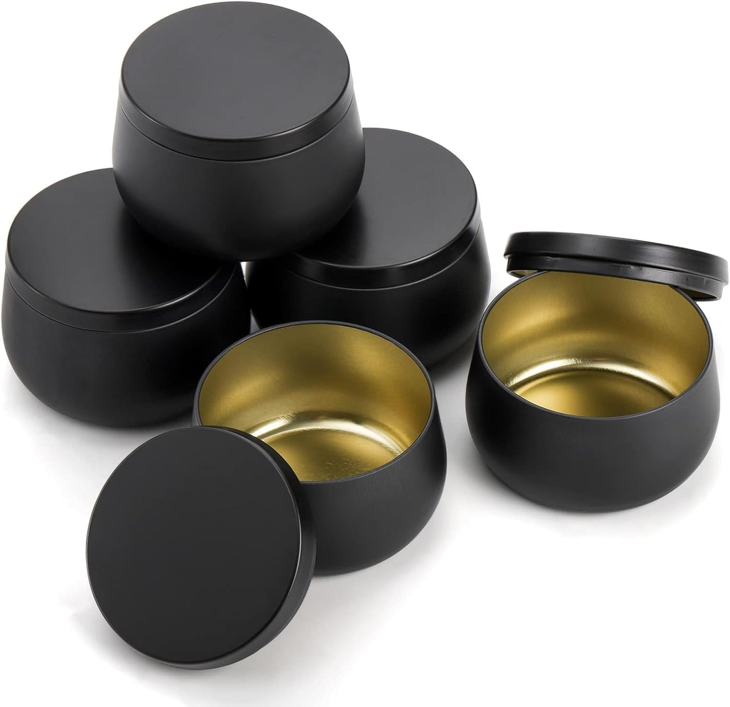 Auroh 24 Pack Candle Tins Black - 4 OZ Candle Jars for Candle Making - Ideal Candle Making Jars for Professionals as Well as hobbyists