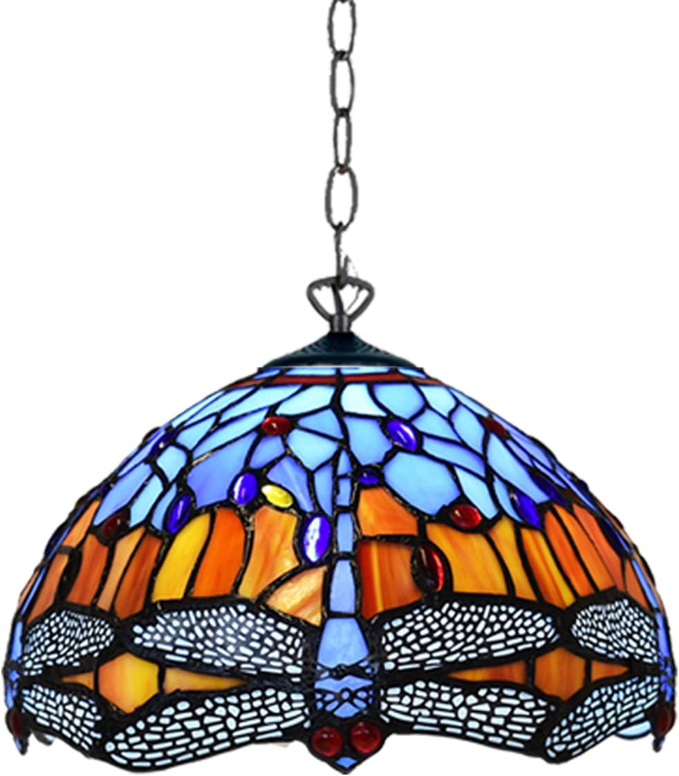 Tiffany Pendant Lamps Handcrafted Stained Glass Lamp Shades Stunning Quality Antique Design Pendant Light for Living Room Bedroom Lounge Hallway (P-1002)