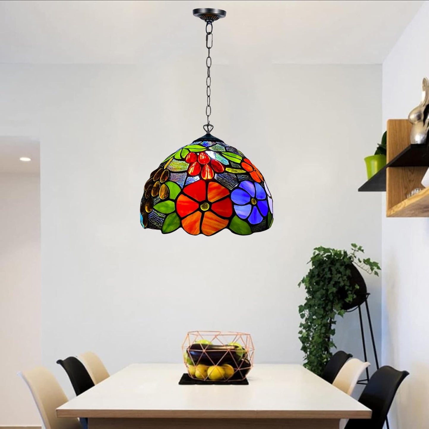10 inch Tiffany Lamp Shades Antique Style Handcrafted Stained Glass Shades | 3-in-1 Multi-Purpose Shade for Table Lamps, Ceiling Lamps, Pendant Lamps (1009)
