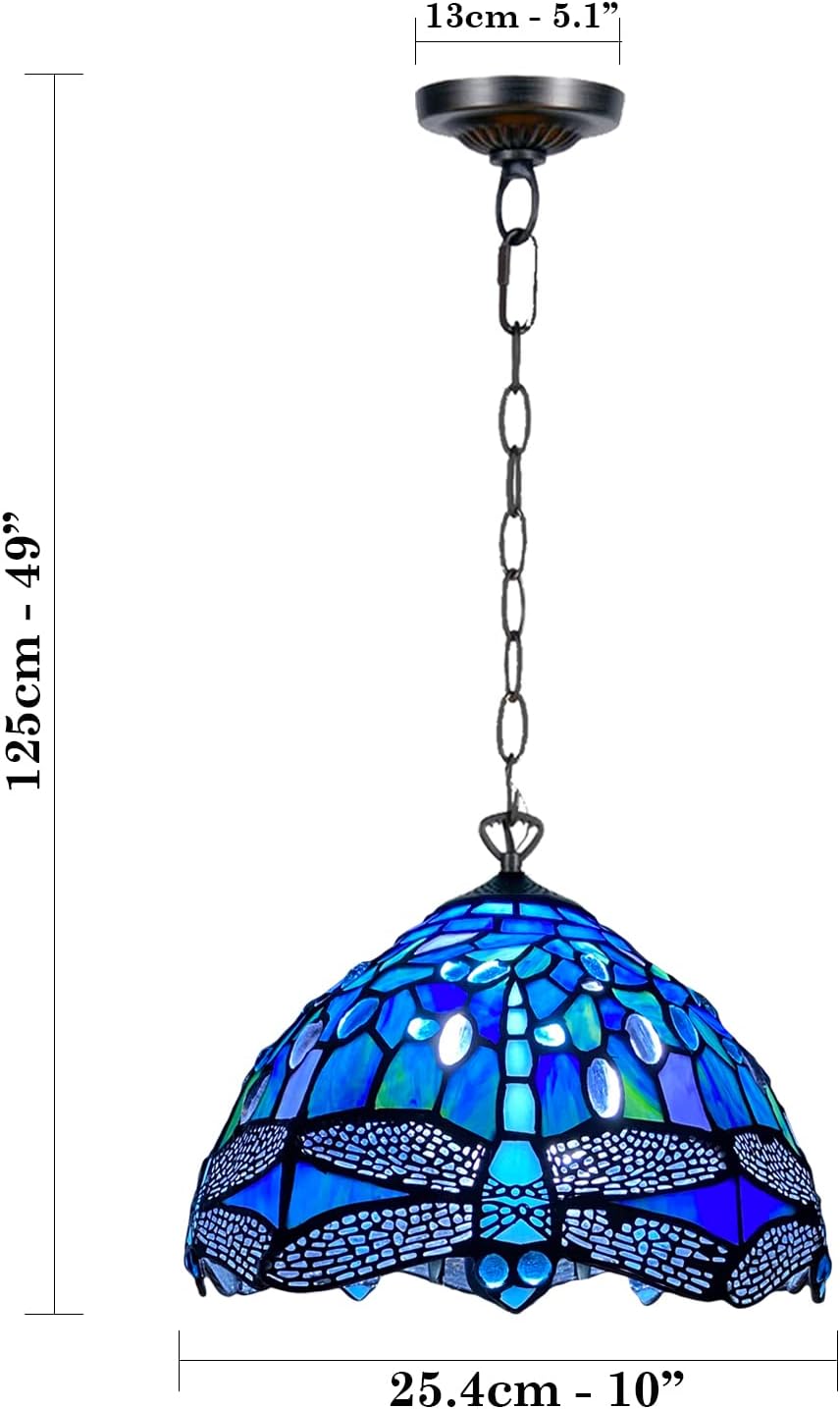 Tiffany Pendant Lamps Handcrafted Stained Glass Lamp Shades Stunning Quality Antique Design Pendant Light for Living Room Bedroom Lounge Hallway (P-1007)