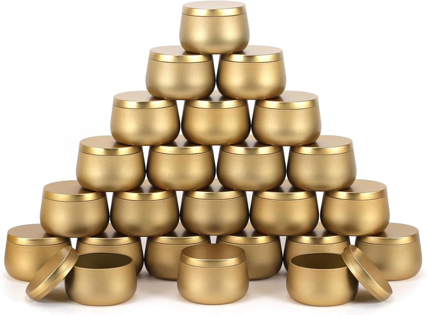 24 Pack Candle Tins Golden - 4 OZ Candle Jars for Candle Making - Ideal Candle Making Jars for Professionals as Well as hobbyists