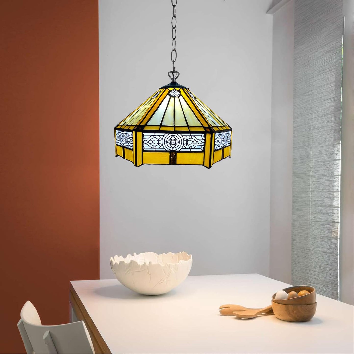 Tiffany Pendant Lamps Handcrafted Stained Glass Lamp Shades Stunning Quality Antique Design Pendant Light for Living Room Bedroom Lounge Hallway (P-1005)
