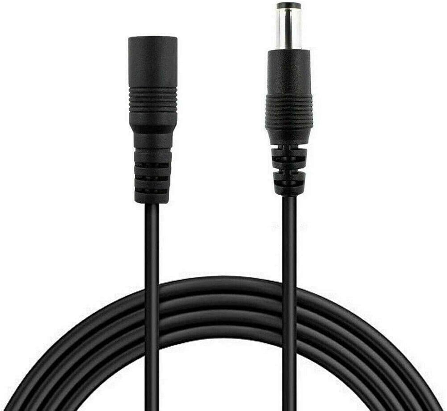 Auroh 5 Meter CCTV 2.1 x 5.5mm DC 12V Power Extension Cable Black Male to Female, Power Supply Adapter Extender Cord for CCTV Security Cameras, DVRs, LED Strips, Routers