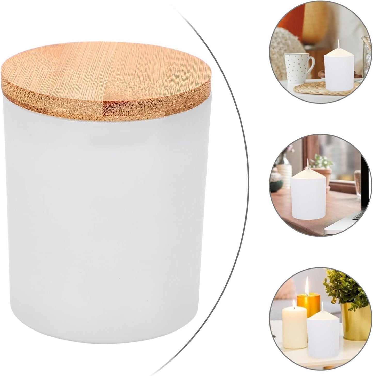 15 Pack Glass Candle Jars with Bamboo Lids - 7 OZ Frosted Candle Containers for Candle making - Ideal candle making supplies for professionals as well as hobbyists