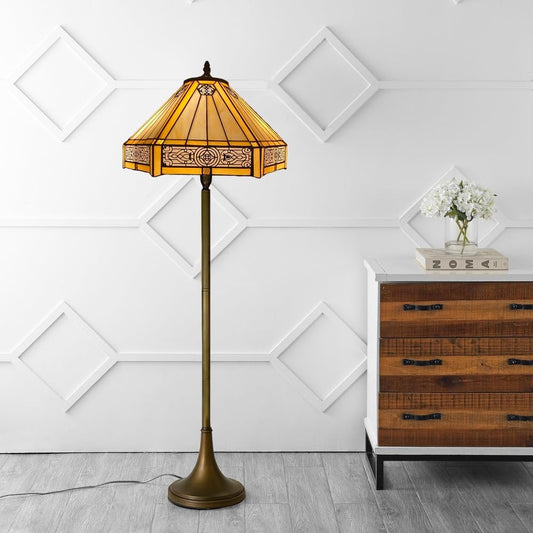 Tiffany Floor Lamps Stunning Quality Handcrafted 16 inch Stained Glass Lamp Shades Antique Design Floor Lamp for Living Room Bedroom Hallway Gallery (TFL-1605)