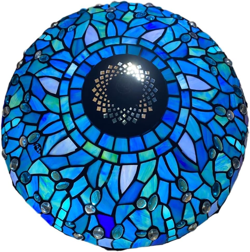 Tiffany Ceiling Lamps 16 inch Stained Glass Handcrafted Lamp Shades Antique Design Stunning Quality Ceiling Lamp for Living Room Bedroom Lounge (C-1607)