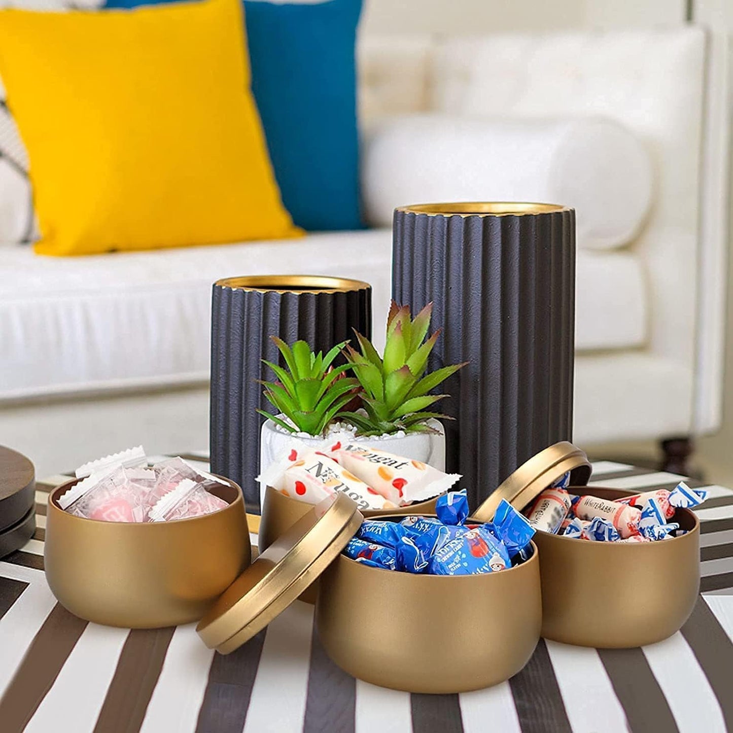 24 Pack Candle Tins Golden - 4 OZ Candle Jars for Candle Making - Ideal Candle Making Jars for Professionals as Well as hobbyists