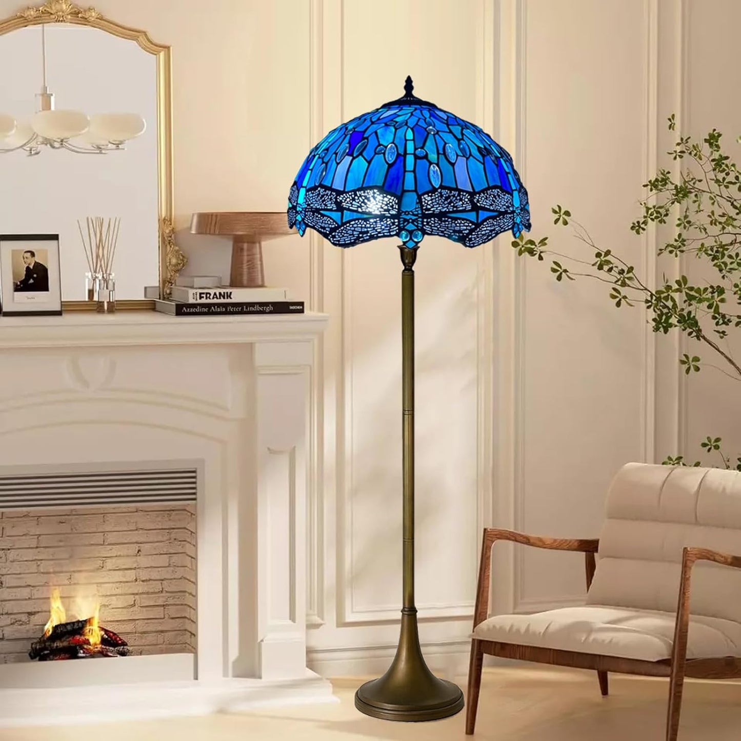 Tiffany Floor Lamps Stunning Quality Handcrafted 16 inch Stained Glass Lamp Shades Antique Design Floor Lamp for Living Room Bedroom Hallway Gallery (TFL-1607)