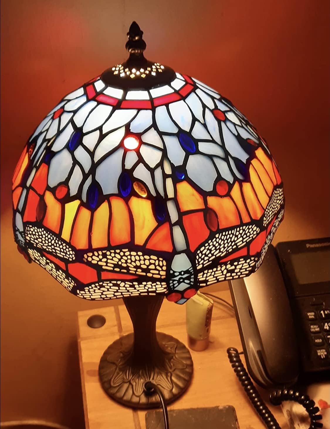 10 inch Tiffany Lamp Shades Antique Style Handcrafted Stained Glass Shades | 3-in-1 Multi-Purpose Shade for Table Lamps, Ceiling Lamps, Pendant Lamps (1002)