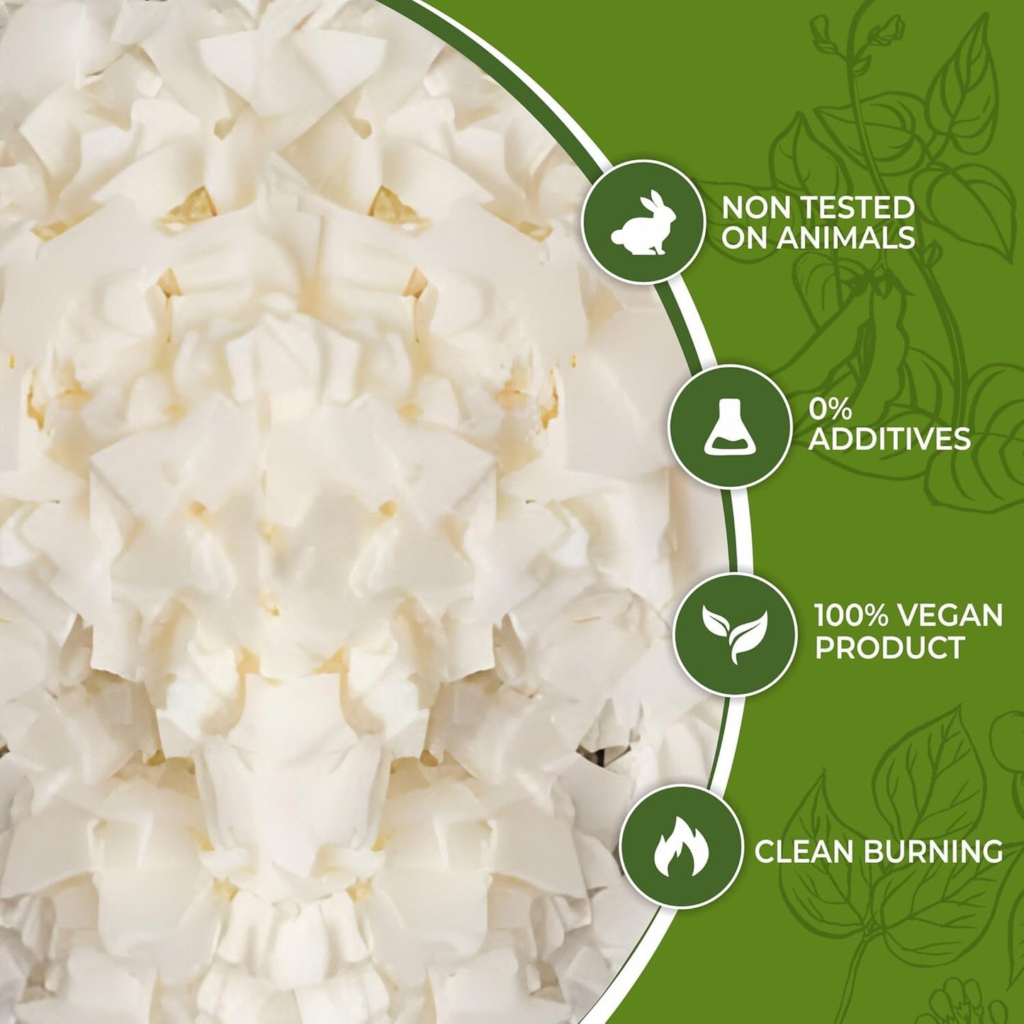 Auroh Candle Wax Flakes - 1.5KG of Natural Soy Wax for Candle Making - Biodegradable and Eco-Friendly Wax for Wax Melts, Crafting, and DIY Projects - Clean Burning with no soot.