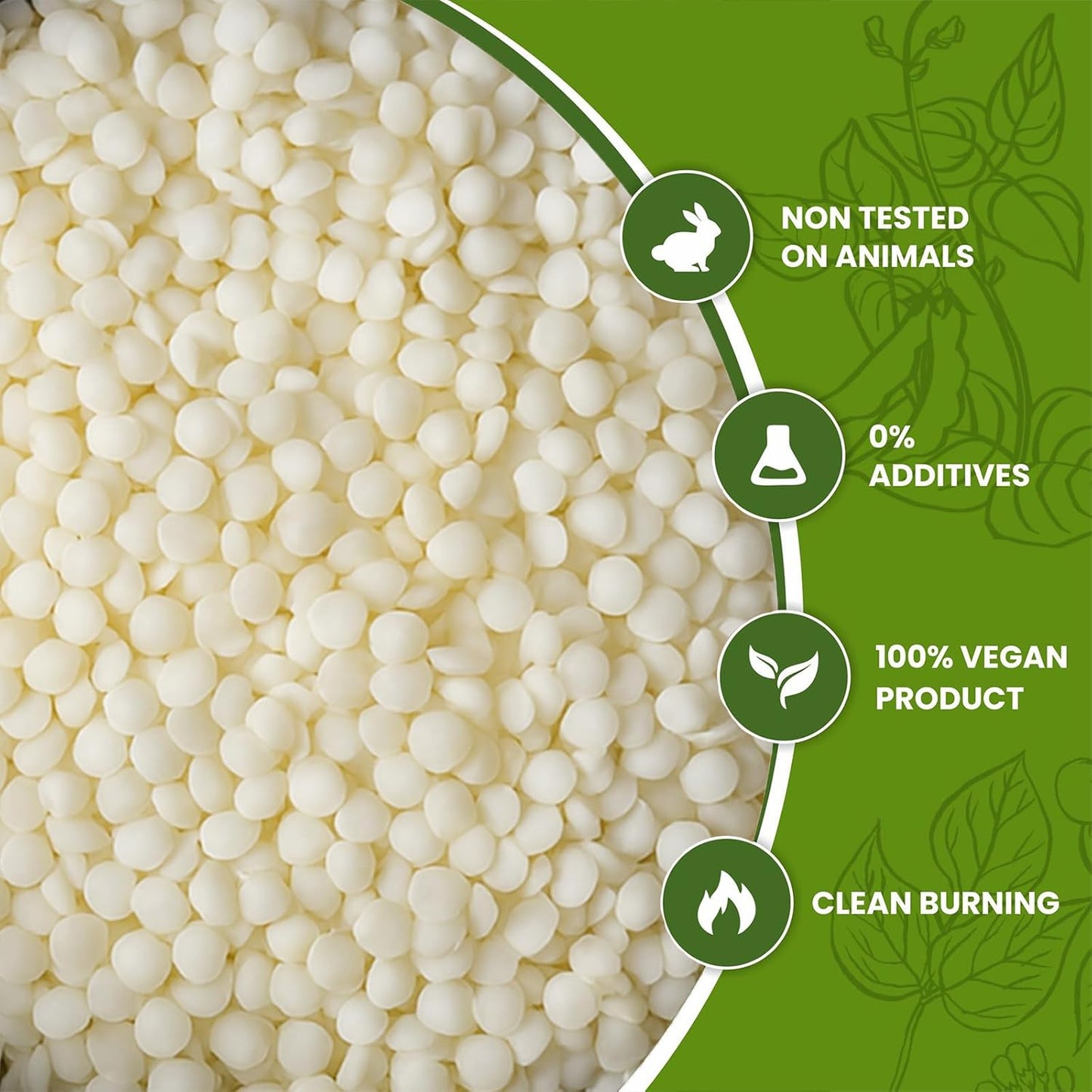 Auroh Pure Soy Wax for Candle Making - 1KG Premium Candle Wax Pellets for DIY Projects - Natural and Eco-Friendly SOYA Wax Beads for Arts and Crafts