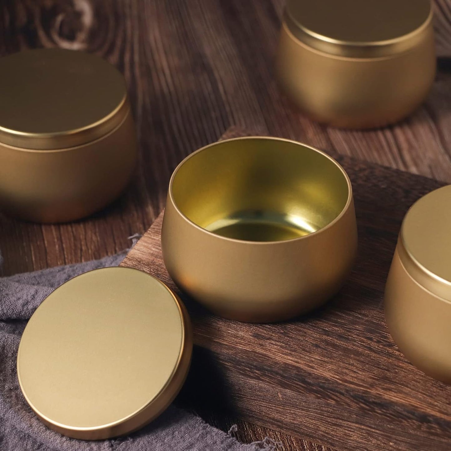 24 Pack Candle Tins Golden - 4 OZ Candle Jars for Candle Making - Ideal Candle Making Jars for Professionals as Well as hobbyists