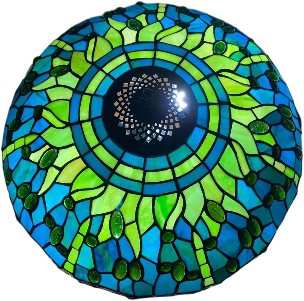 Tiffany Ceiling Lamps 16 inch Stained Glass Handcrafted Lamp Shades Antique Design Stunning Quality Ceiling Lamp for Living Room Bedroom Lounge (C-1615)