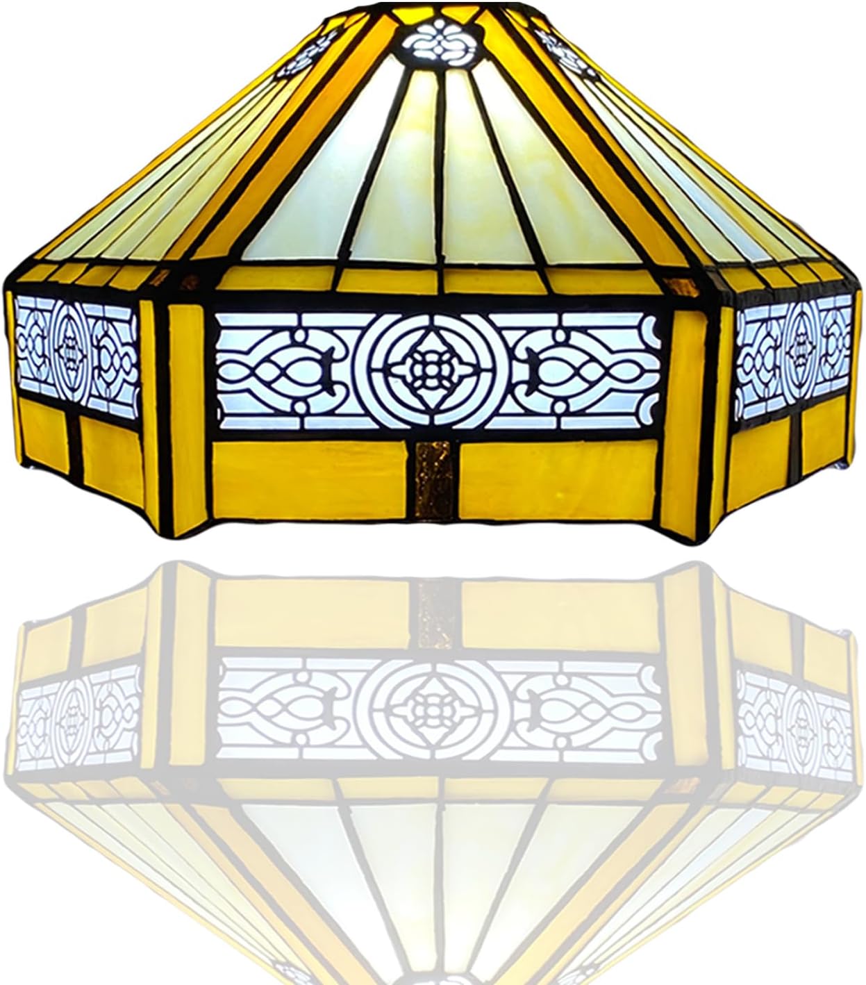 10 inch Tiffany Lamp Shades Antique Style Handcrafted Stained Glass Shades | 3-in-1 Multi-Purpose Shade for Table Lamps, Ceiling Lamps, Pendant Lamps (1005)