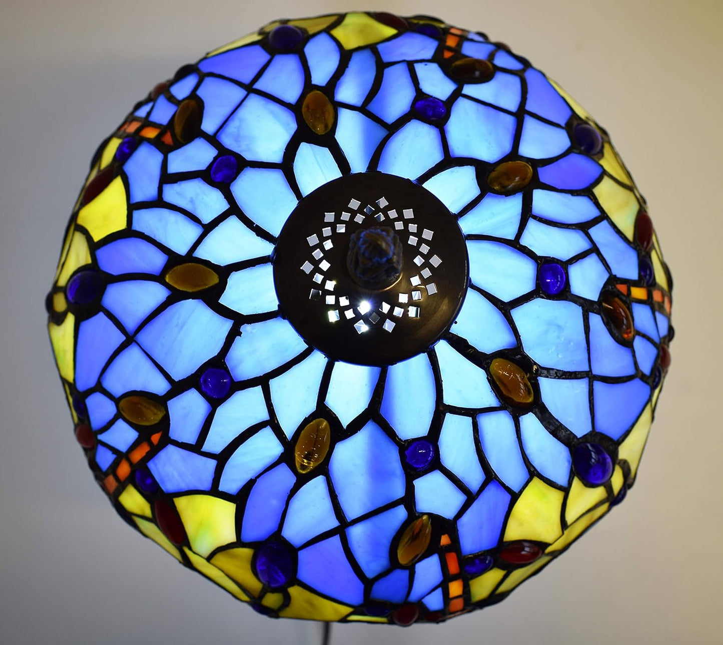 Auroh Tiffany Lights Table Lamps Handcrafted Stained Glass Lampshade Stunning Quality Antique Dragonfly Design Table Lamps for Living Room Bedside Desk Bedroom Coffee Table (TFTL-1003)