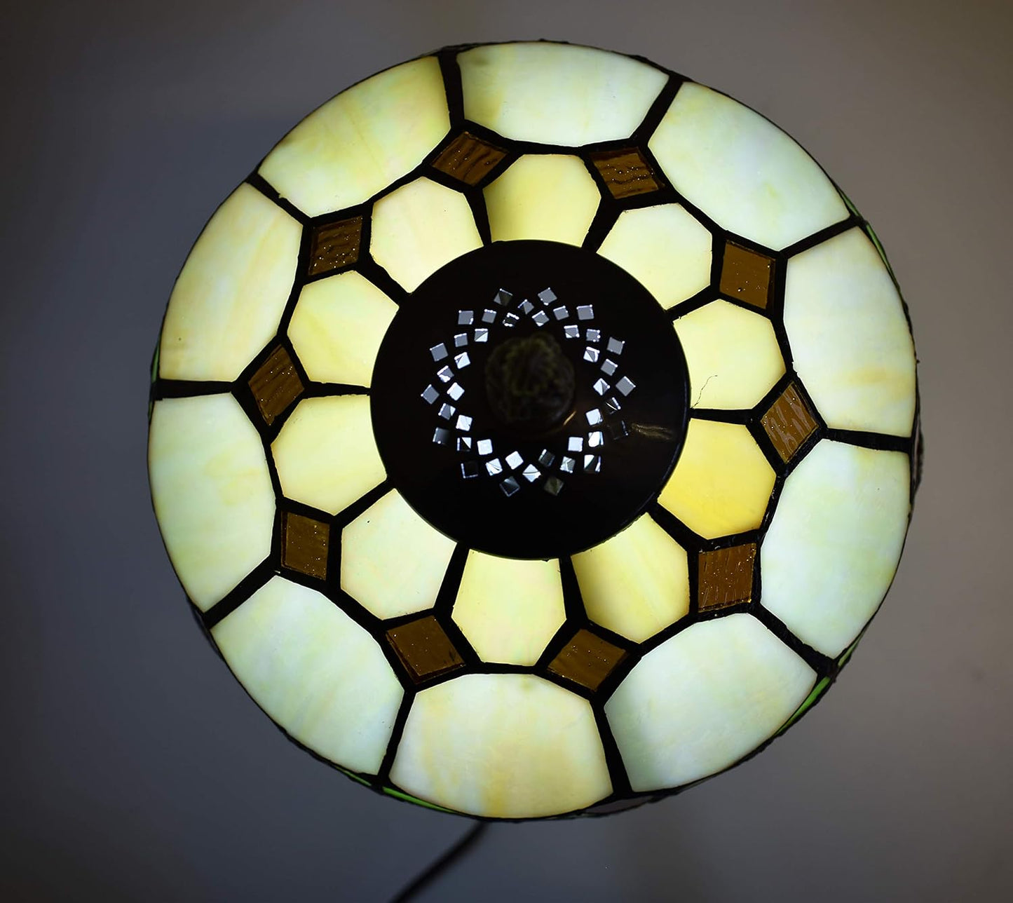 Auroh 10 inch Tiffany Lamp Shades Antique Style Handcrafted Stained Glass Shades | 3-in-1 Multi-Purpose Shade for Table Lamps, Ceiling Lamps, Pendant Lamps (1050)