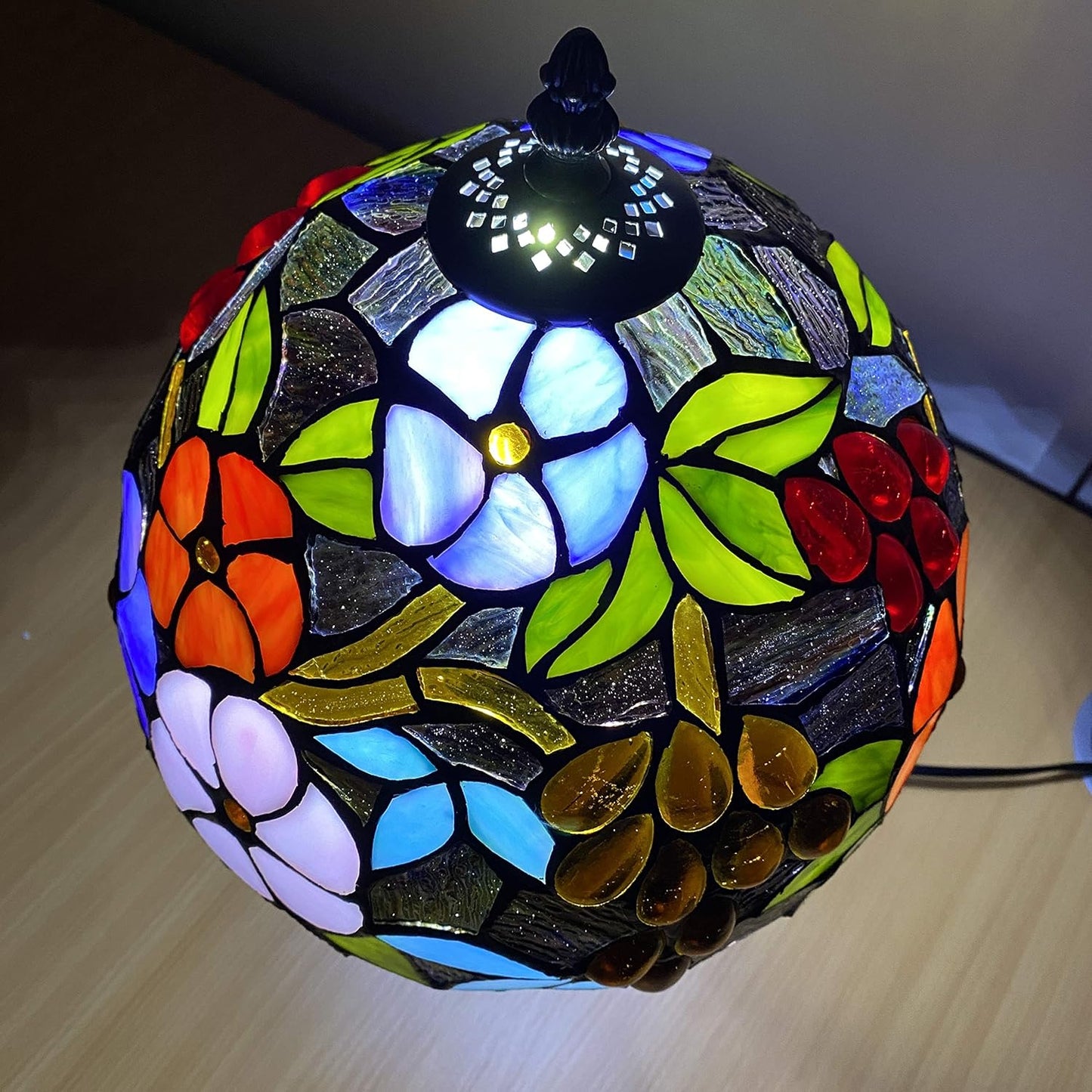 10 inch Tiffany Lamp Shades Antique Style Handcrafted Stained Glass Shades | 3-in-1 Multi-Purpose Shade for Table Lamps, Ceiling Lamps, Pendant Lamps (1009)