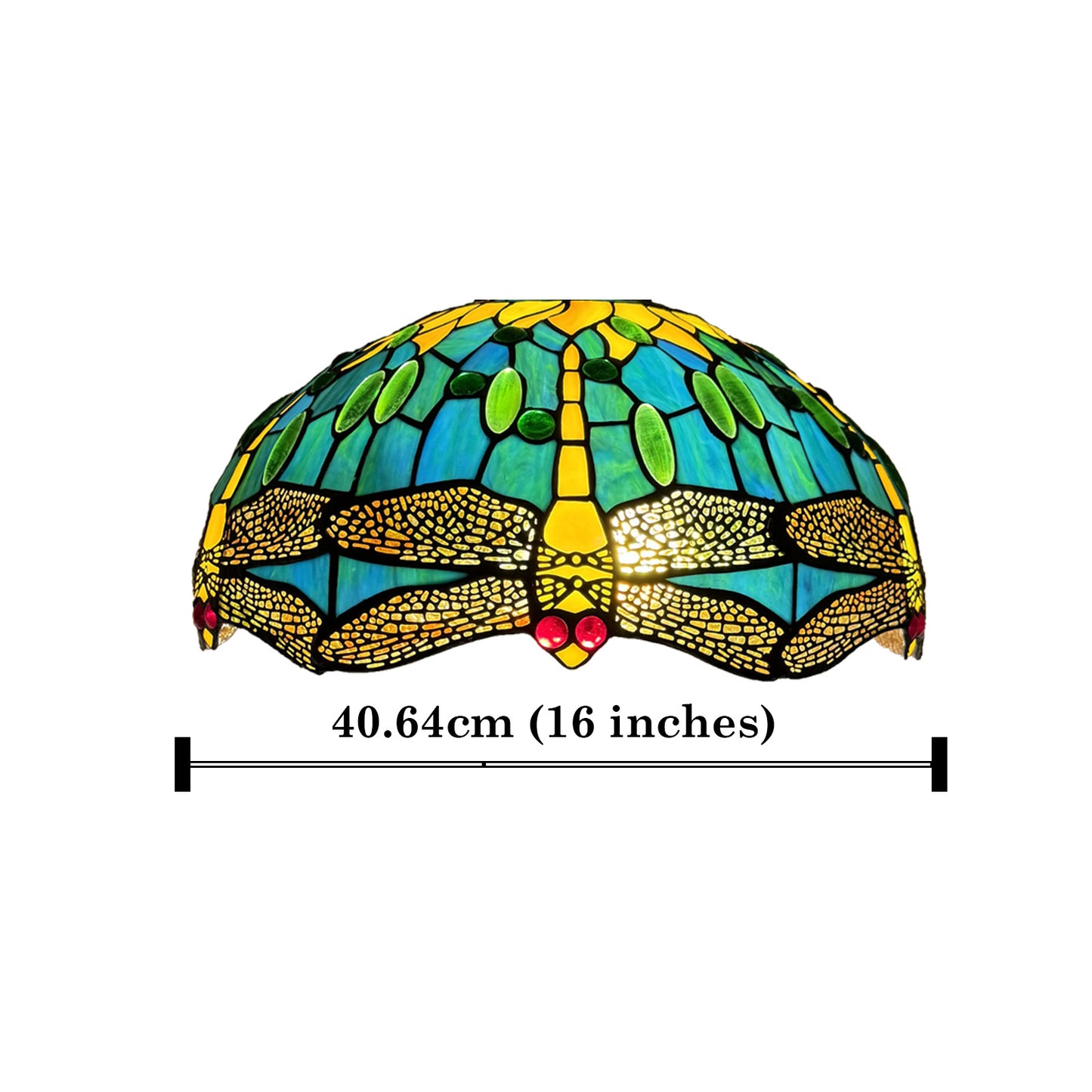 16 inch Tiffany Style Lamp Shades Antique Handcrafted Stained Glass Shades | 3-in-1 Multi-Purpose Shade for Table Lamps, Ceiling Lamps, Pendant Lamps