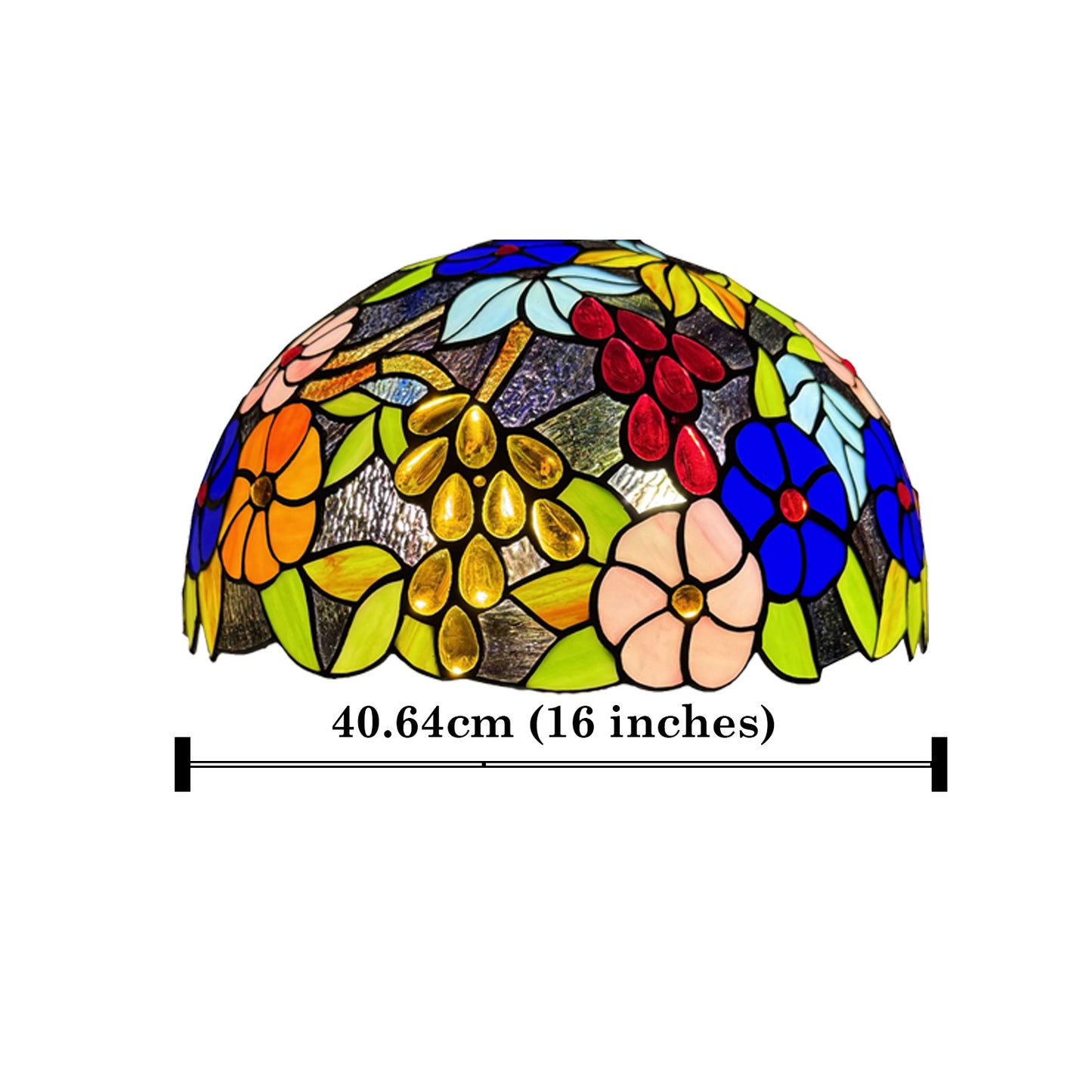 16 inch Tiffany Style Lamp Shades Antique Handcrafted Stained Glass Shades | 3-in-1 Multi-Purpose Shade for Table Lamps, Ceiling Lamps, Pendant Lamps