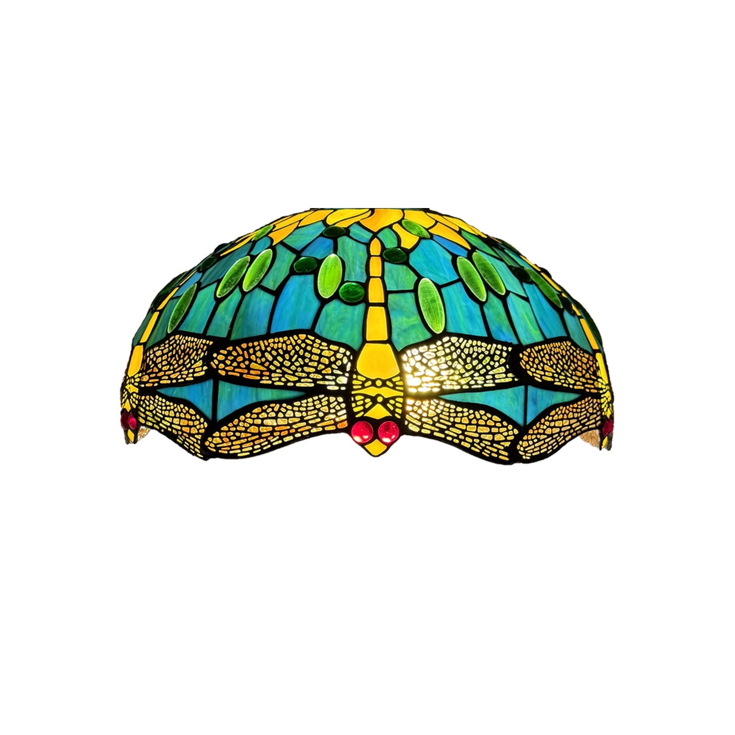 16 inch Tiffany Style Lamp Shades Antique Handcrafted Stained Glass Shades | 3-in-1 Multi-Purpose Shade for Table Lamps, Ceiling Lamps, Pendant Lamps