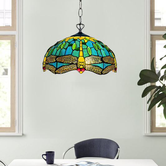 Tiffany Pendant Lamps Handcrafted Stained Glass 16 inch Lamp Shades Stunning Quality Antique Design Pendant Lamps for Living Room Bedroom Lounge Hallway