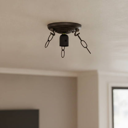 Ceiling Light Fitting with E27 Bulb Holder – Fits 10 Inch Tiffany Style Lampshades, Flush Ceiling Fixing