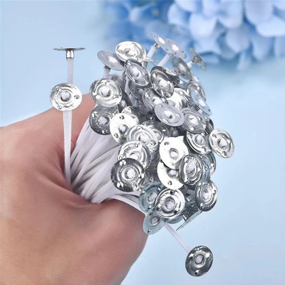 Auroh 80 Pcs Candle Wicks for Making Candles – 5/8/10/15/20cm long Pre-Waxed Wicks with self-Centring Holder for DIY Candles Craft Tools Candle Making Kit - Longer Burning Time with Low Smoke