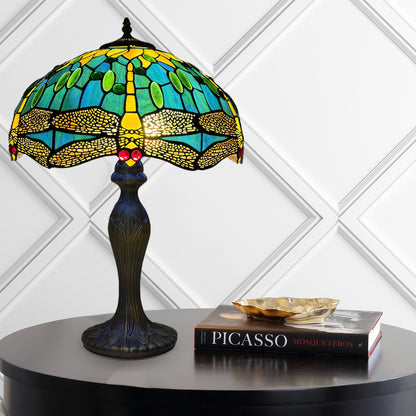 Tiffany Table Lamp Handcrafted 16 inch Stained Glass Lamp Shades Antique Design Stunning Quality Desk Lamp for Living Room Bedroom Bedside Lamps Coffee Table