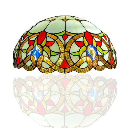Auroh Tiffany lamp shade 16 inch SH16-1650 amber Victorian floral scroll stained glass 3-in-1 fitting