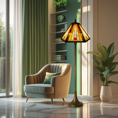 Auroh Tiffany Floor Lamp 16 Inch – TFL-1651 Handcrafted Stained Glass, 168cm, UK