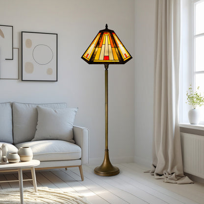 Auroh Tiffany Floor Lamp 16 Inch – TFL-1651 Handcrafted Stained Glass, 168cm, UK
