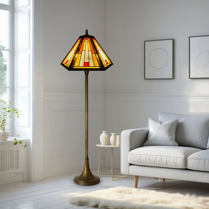 Auroh Tiffany Floor Lamp 16 Inch – TFL-1651 Handcrafted Stained Glass, 168cm, UK