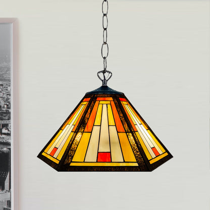Auroh Tiffany Pendant Light 16 Inch – P-1651 Handcrafted Stained Glass, UK