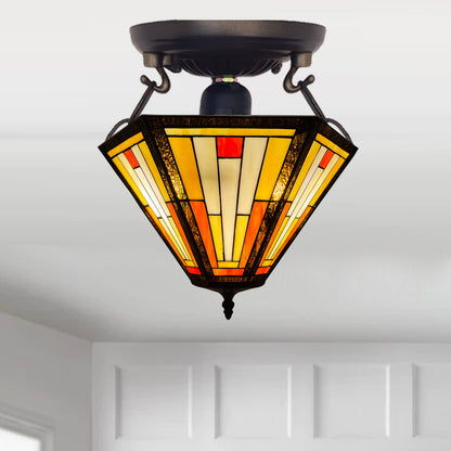 Auroh Tiffany Ceiling Light 16 Inch – C-1651 Handcrafted Stained Glass, UK