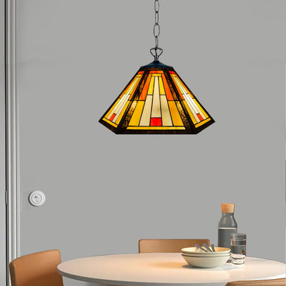 Auroh Tiffany Pendant Light 16 Inch – P-1651 Handcrafted Stained Glass, UK
