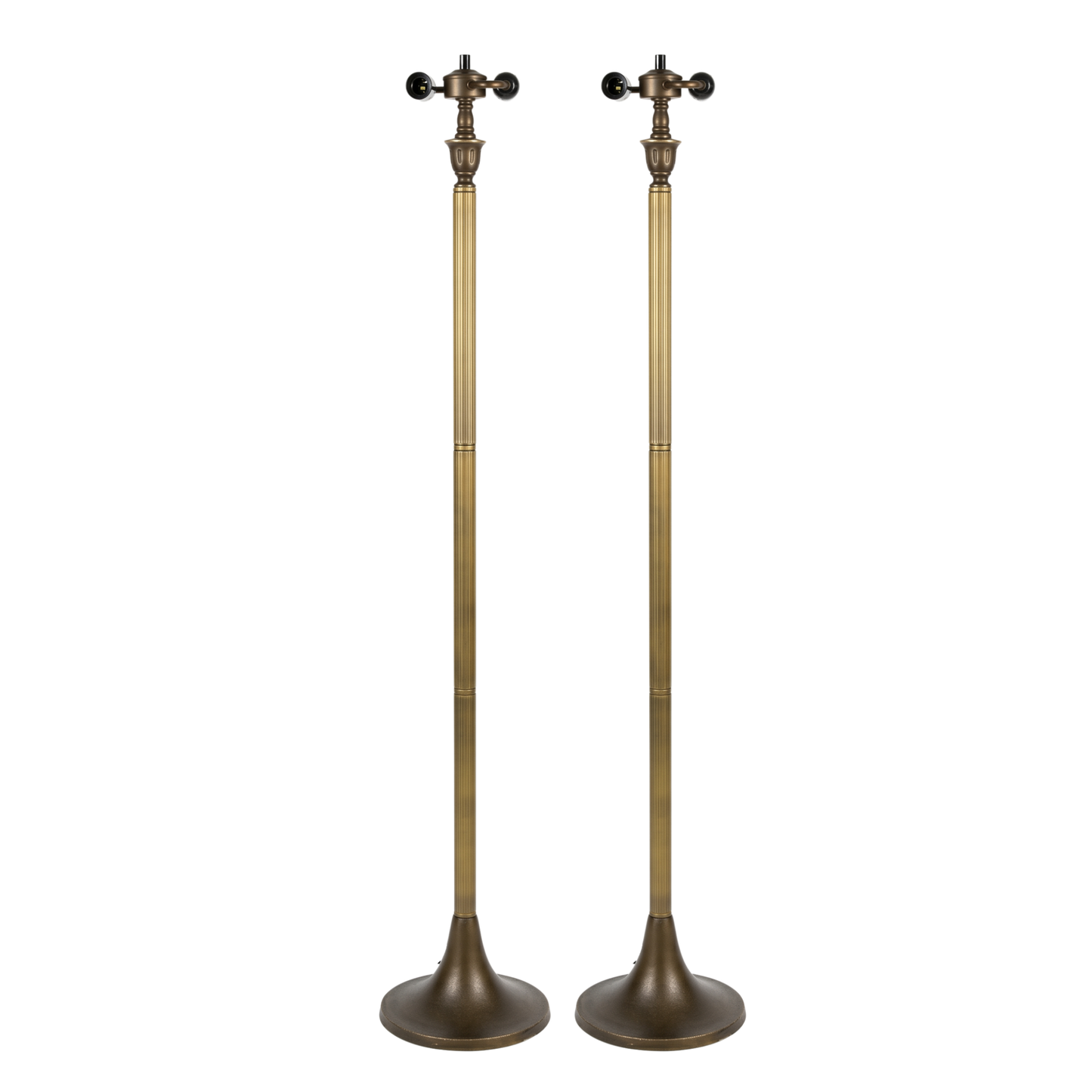 Pair of 2 Floor Lamp Bases with E27 Bulb Holders – Fits 10, 12 & 16 Inch Tiffany Style Lampshades, Dark Bronze Finish