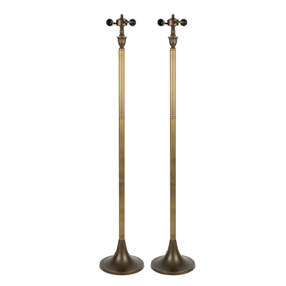 Pair of 2 Floor Lamp Bases with E27 Bulb Holders – Fits 10, 12 & 16 Inch Tiffany Style Lampshades, Dark Bronze Finish