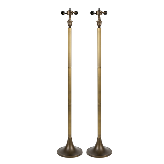 Auroh pair of 2 floor lamp bases with E27 bulb holders dark bronze fits 10 12 and 16 inch Tiffany lampshades