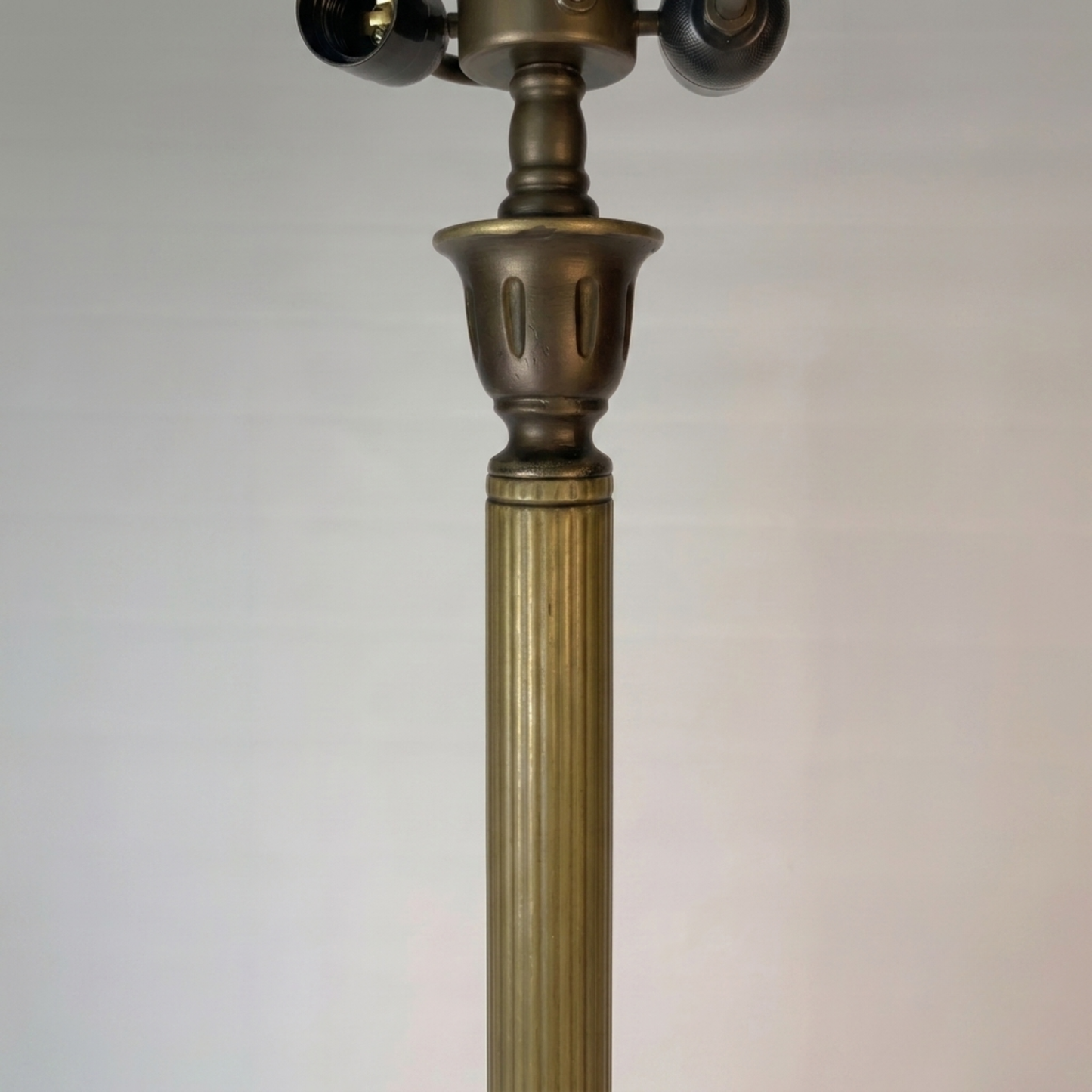 Floor Lamp Base with 2x E27 Bulb Holders, Fit for 10, 12, 16 Inch Tiffany Style Lampshades, Dark Bronze Finish