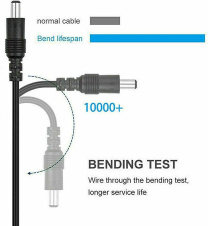 Auroh 5 Meter CCTV 2.1 x 5.5mm DC 12V Power Extension Cable Black Male to Female, Power Supply Adapter Extender Cord for CCTV Security Cameras, DVRs, LED Strips, Routers