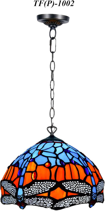 10 inch Tiffany Lamp Shades Antique Style Handcrafted Stained Glass Shades | 3-in-1 Multi-Purpose Shade for Table Lamps, Ceiling Lamps, Pendant Lamps (1002)